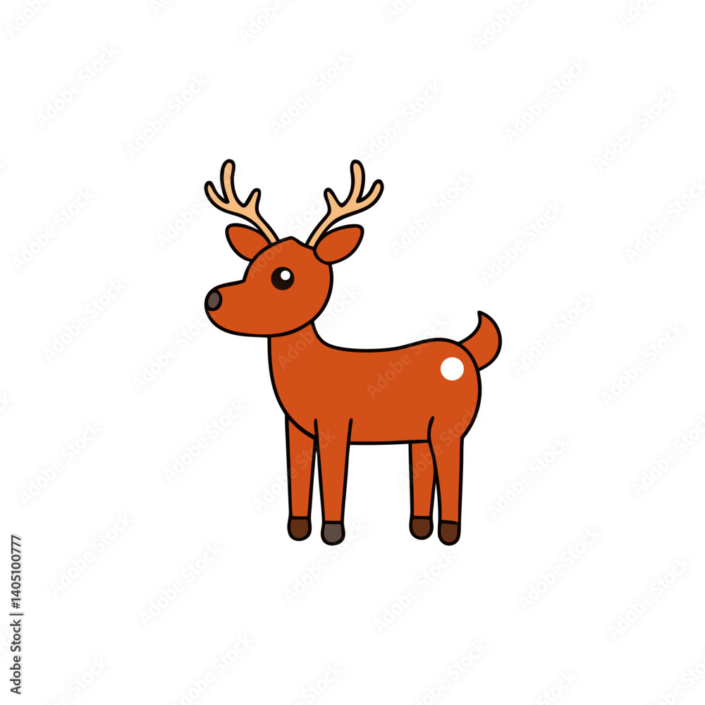 Fototapeta premium christmas reindeer with red ribbon
