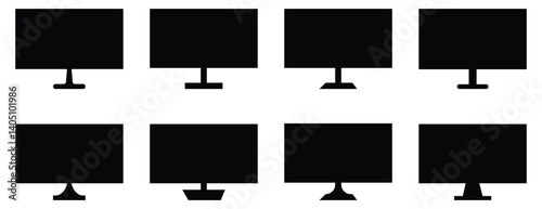 TV vector icons set.