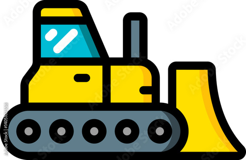 bulldozer Illustration on a white background  
