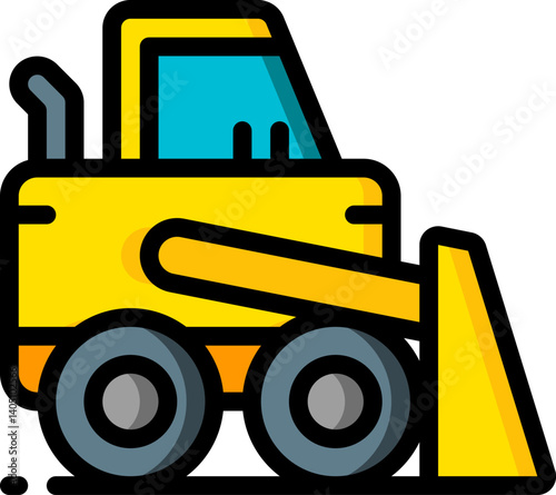 bulldozer Illustration on a white background  