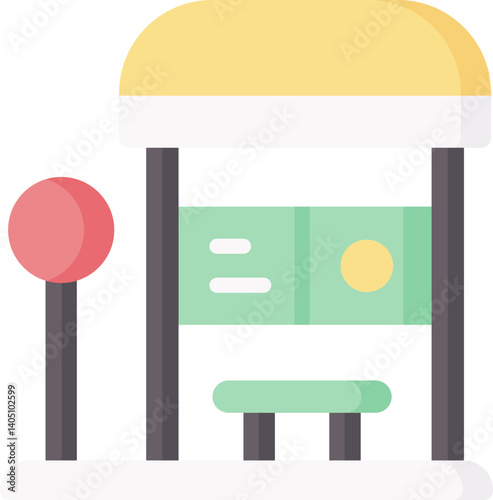 bus stop Illustration on a white background   