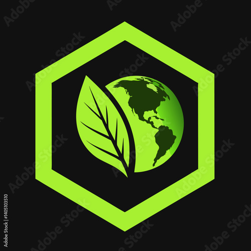 Eco Earth Leaf Logo: Green Planet Ear Sustainable Icon Design life reuse world sound audio music    