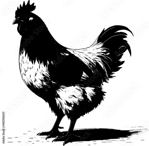 chicken silhouette vector