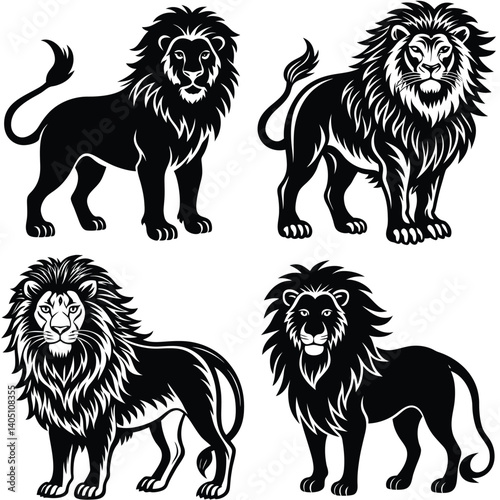 Wild lion vector head, a tribal beast silhouette