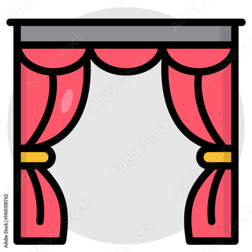 A beautiful design icon of curtains