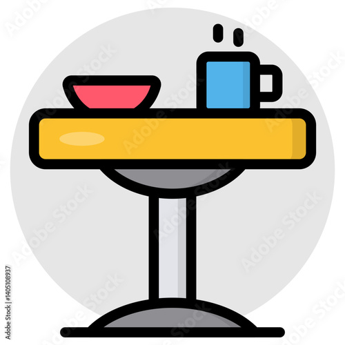 Editable design icon of round table