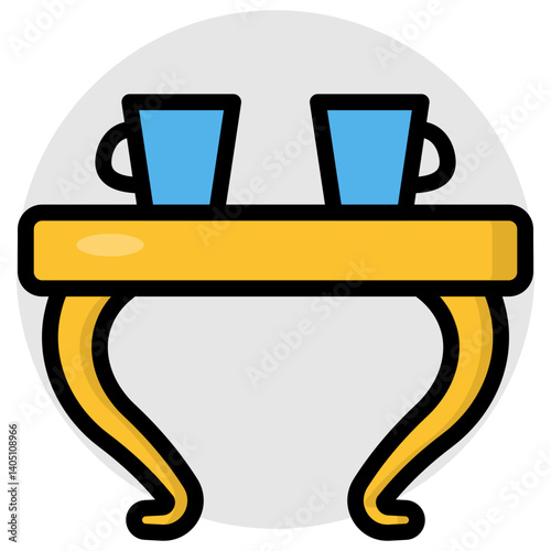 Editable design icon of coffee table