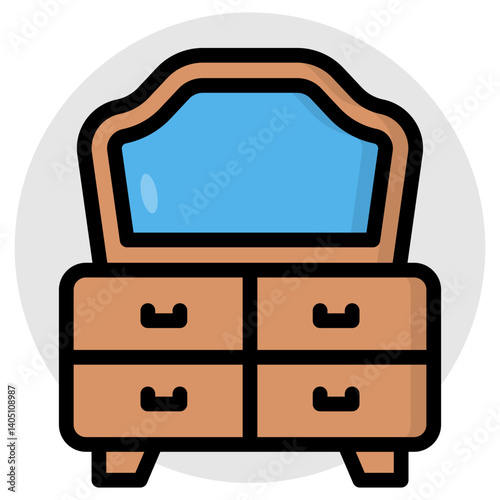 An icon design of dressing table 