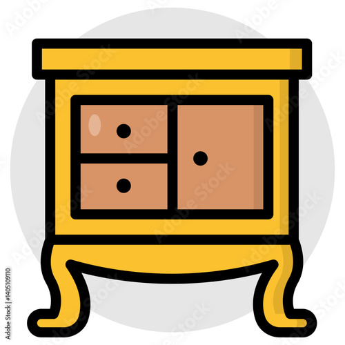 Premium design icon of drawers table