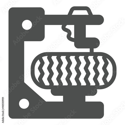 Workbench for removing tire solid icon, car service concept. Vector graphics. Mechanician equipment for tires fitting sign on white background, glyph style icon for mobile or web design.