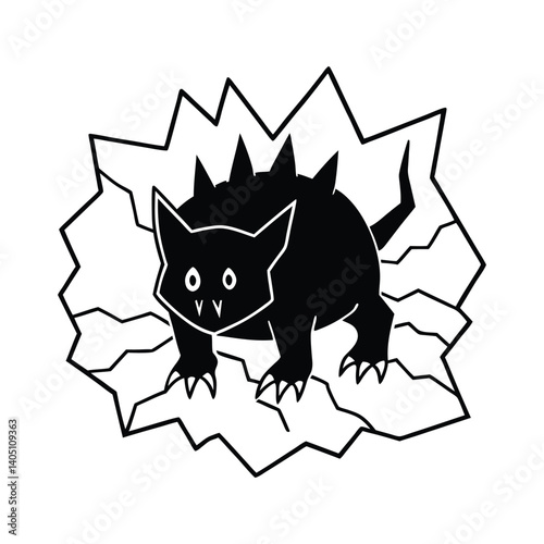 creature beneath cracked ice