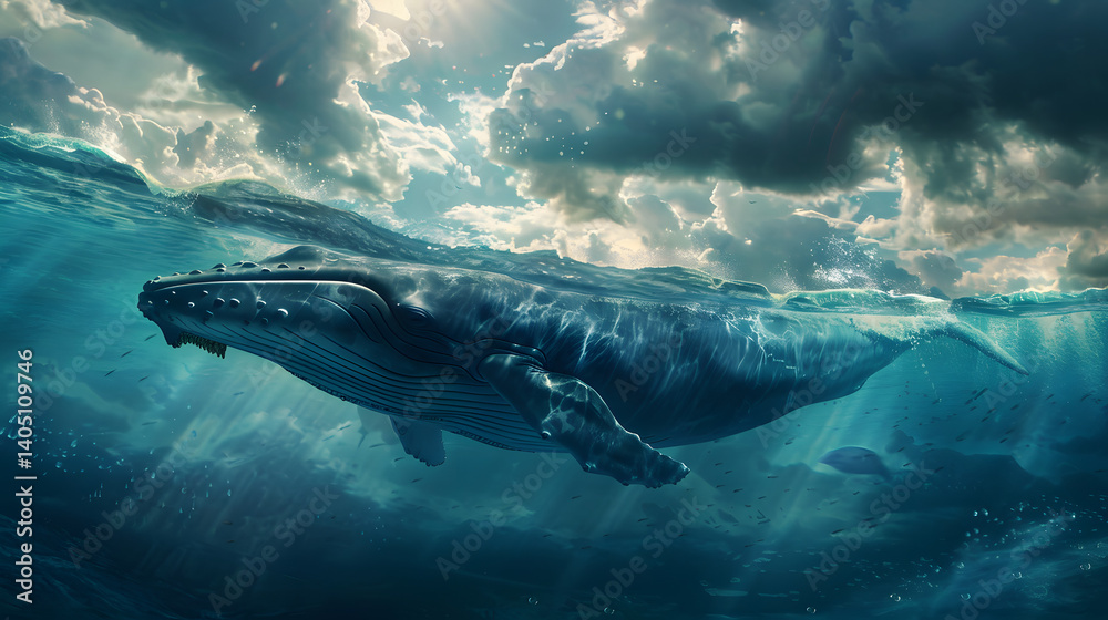 Fototapeta premium Ocean Majesty Breaching Whale