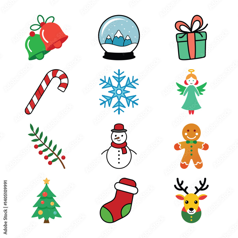 Fototapeta premium christmas icons set