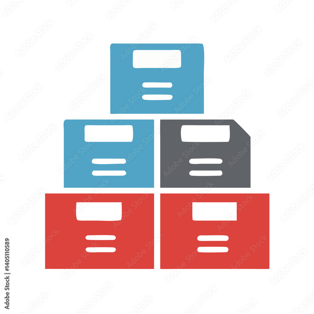 Archive Boxes Icon Representing Storage and File Organization Archive Boxes Icon Representing Storage and File Organization