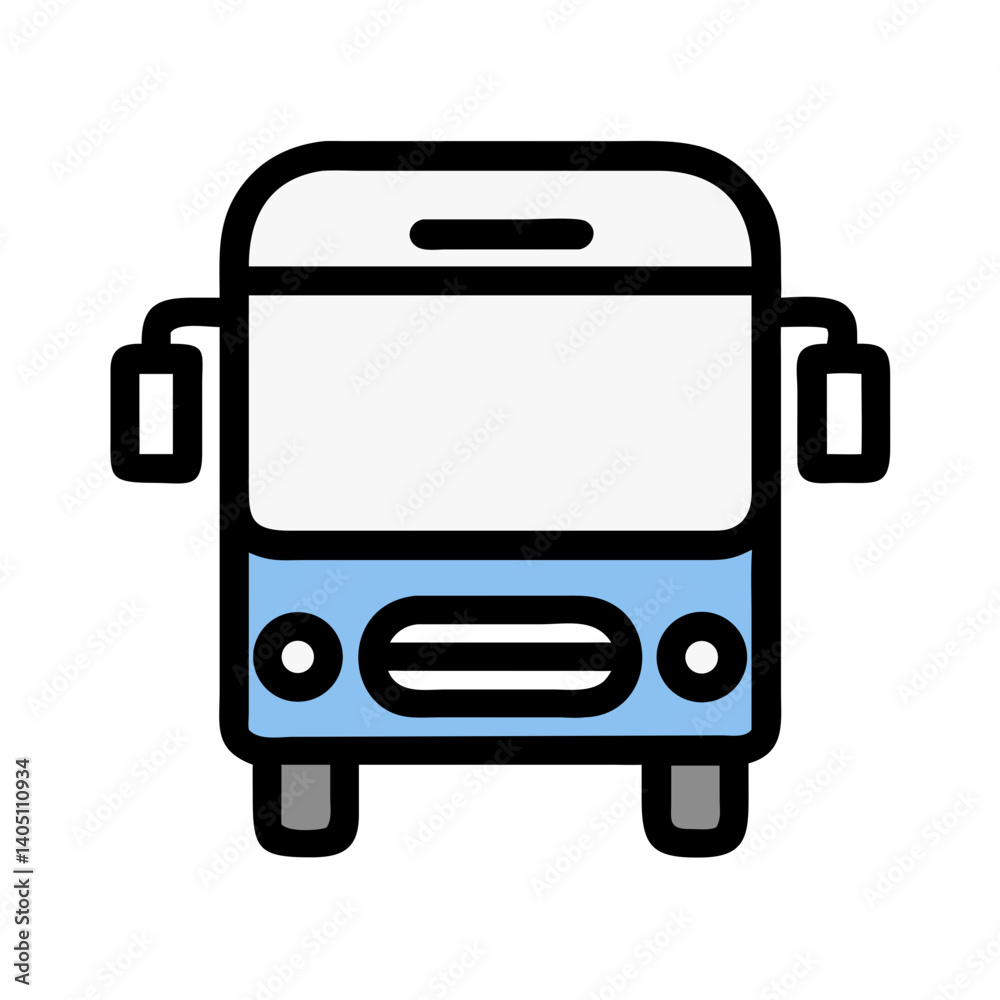 Bus Front Icon Representing Public Transportation and Commuter Services Bus Front Icon Representing Public Transportation and Commuter Services