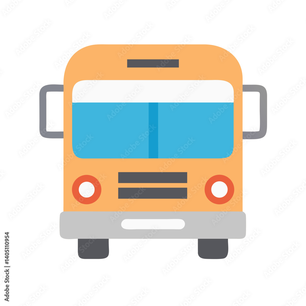 Bus Rear View Icon Representing Public Transport and Commuter Services Bus Rear View Icon Representing Public Transport and Commuter Services