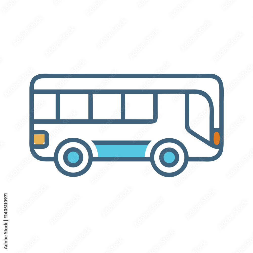 Bus Side View Icon Representing Public Bus and Public Transport Bus Side View Icon Representing Public Bus and Public Transport