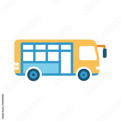 Bus Side View Icon Representing Public Bus and Public Transport