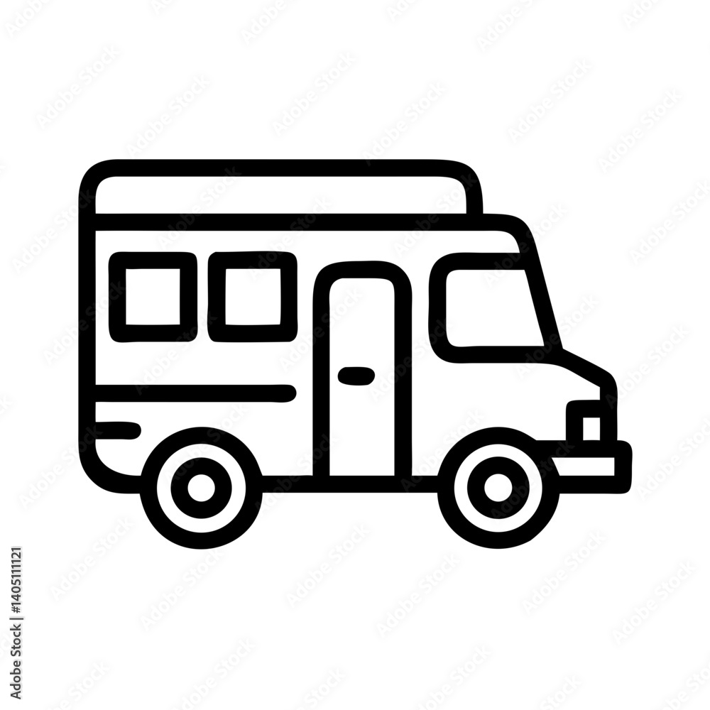 Camper Van Icon Representing Mobile Living and Road Travel Camper Van Icon Representing Mobile Living and Road Travel