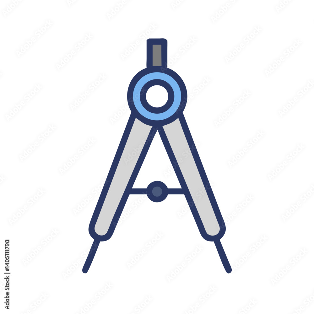 Compass Tool Icon Representing Precision Engineering and Measurement Compass Tool Icon Representing Precision Engineering and Measurement