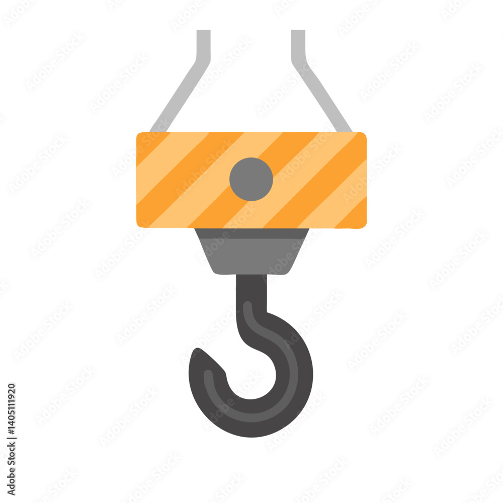 Crane Hook Icon Representing Heavy Lifting Equipment and Industrial Operations Crane Hook Icon Representing Heavy Lifting Equipment and Industrial Operations