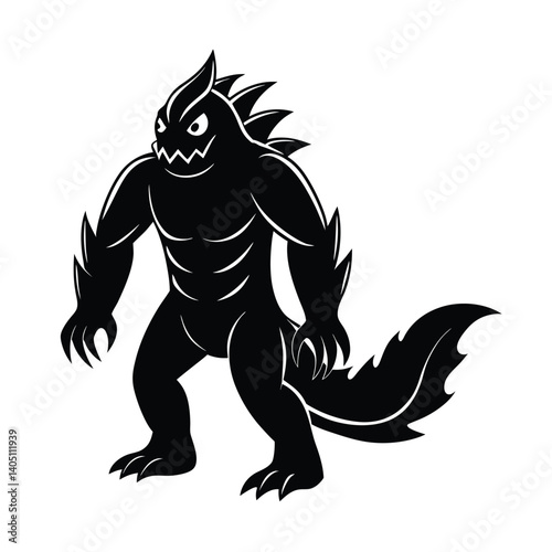 giant sea monster black silhouette
