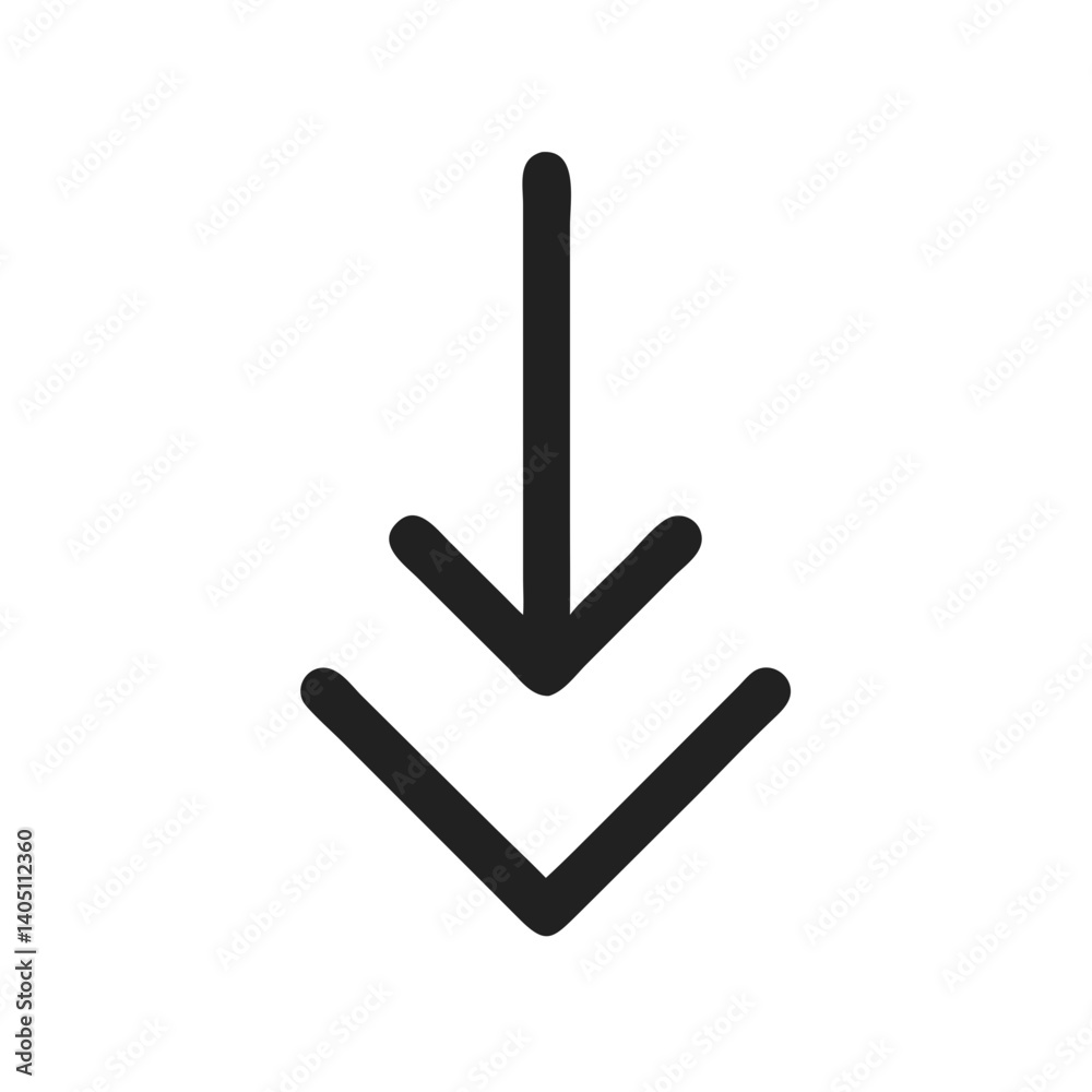 Double Downward Arrow Icon Representing Scroll and Page Navigation