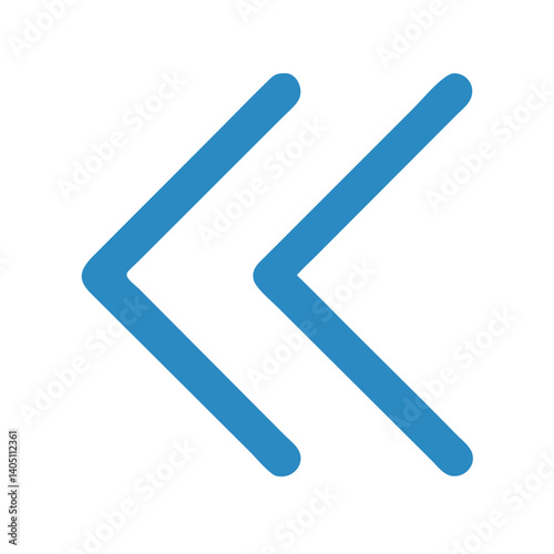 Double Left Arrow Icon Representing Fast Backward and Quick Rewind