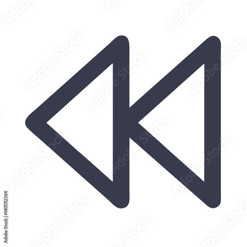 Double Left Arrow Icon Representing Fast Backward and Quick Rewind