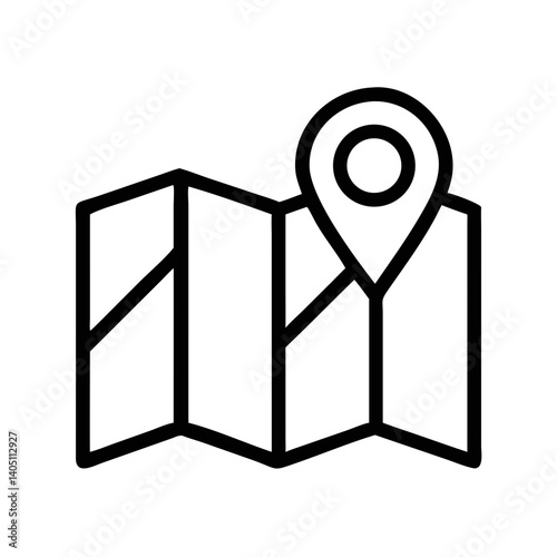 Folded Map with Pin Icon Representing Navigation and Location Discovery