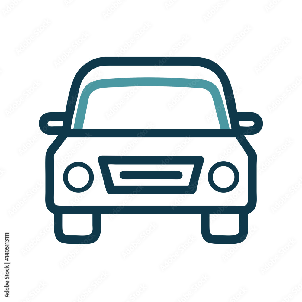 Front Car View Icon Representing Passenger Transport and Vehicle Perspective Front Car View Icon Representing Passenger Transport and Vehicle Perspective