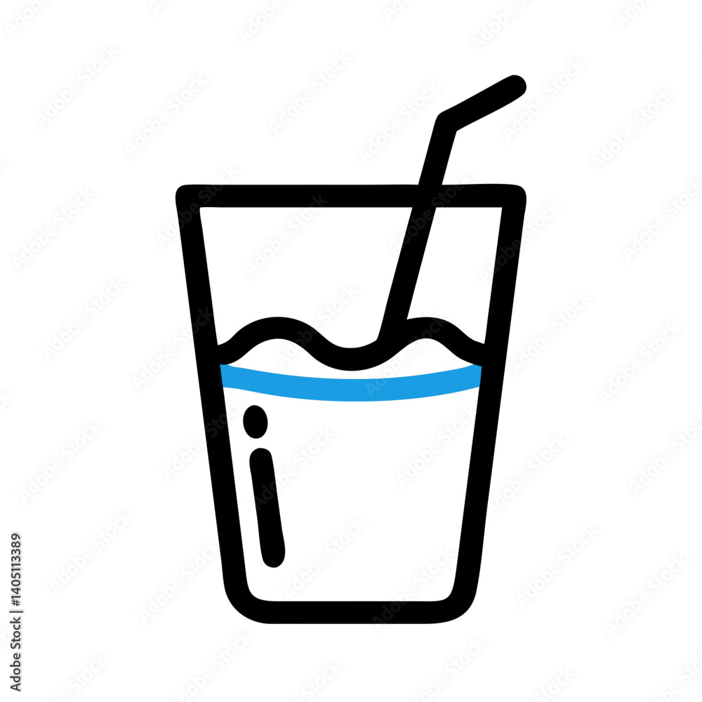 Glass of Water Icon Representing Beverage and Hydration Glass of Water Icon Representing Beverage and Hydration