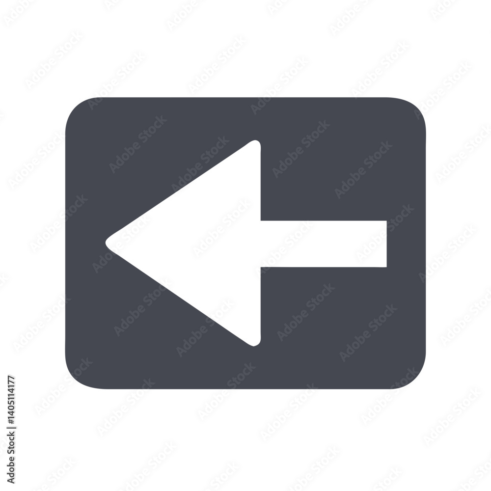 Left Arrow Icon Representing Back Navigation and Reversal Left Arrow Icon Representing Back Navigation and Reversal