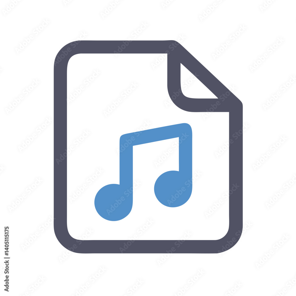 Music Note Icon Representing Audio and Music File Music Note Icon Representing Audio and Music File