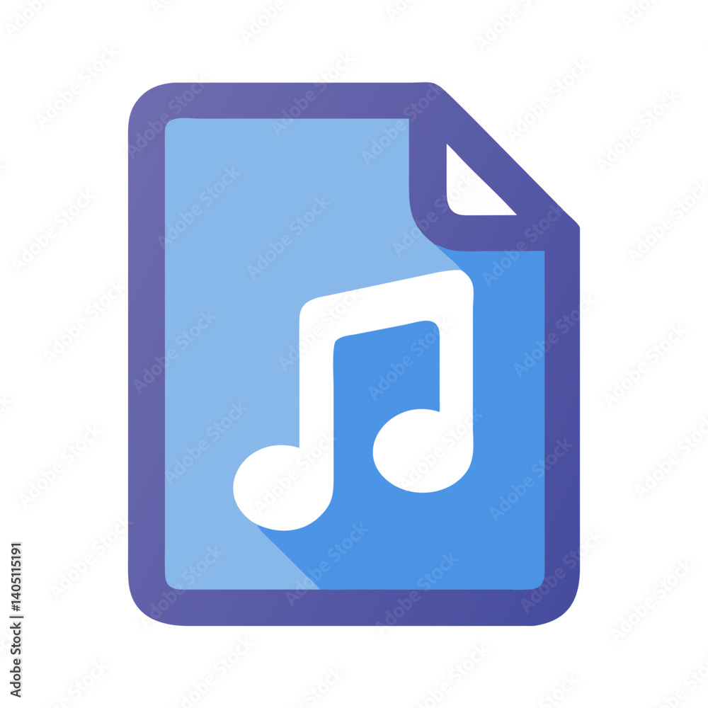 Music Note Icon Representing Audio and Music File Music Note Icon Representing Audio and Music File