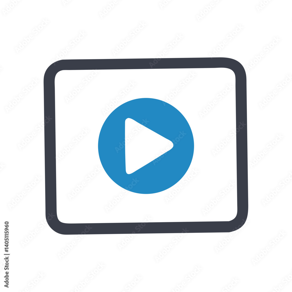 Play Button Icon Representing Media Playback and Digital Content Streaming Play Button Icon Representing Media Playback and Digital Content Streaming