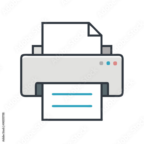 Printer Icon Representing Document Printing and Office Equipment