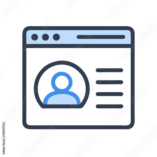 Profile Window Icon Representing Online User and Digital Identity
