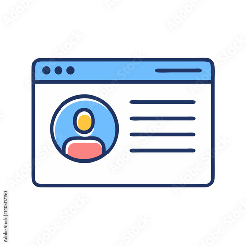 Profile Window Icon Representing Online User and Digital Identity