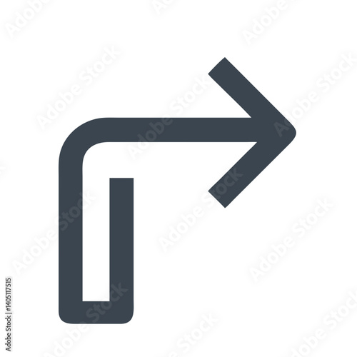 Right Turn Arrow Icon Representing Route Change and Direction Navigation