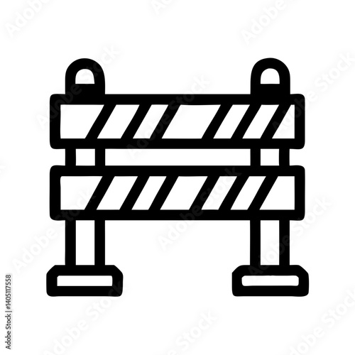 Road Barrier Icon Representing Construction and Traffic Restriction