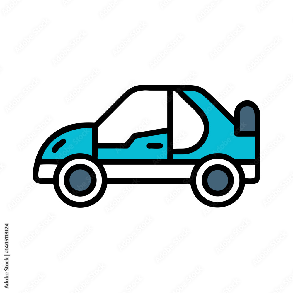 Side Car Icon Representing Sedan Automobile and Personal Transportation Side Car Icon Representing Sedan Automobile and Personal Transportation