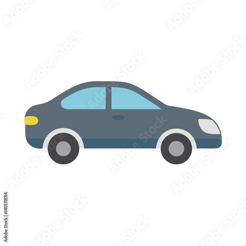 Side Sedan Icon Representing Compact Car and Urban Transportation