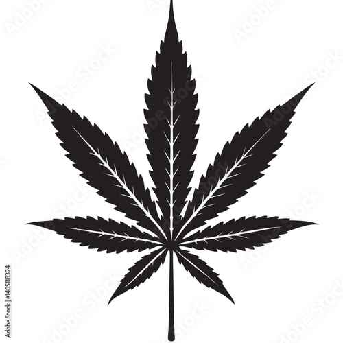 Realitsic cannabis leaf silhouette