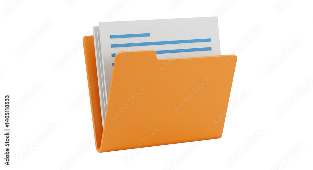 Isolated Orange File Folder Isolated Orange File Folder