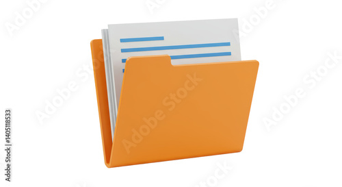 Isolated Orange File Folder