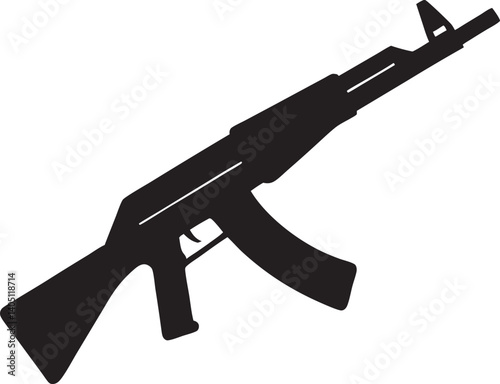 Weapon rifle ak 47 vector silhouette 