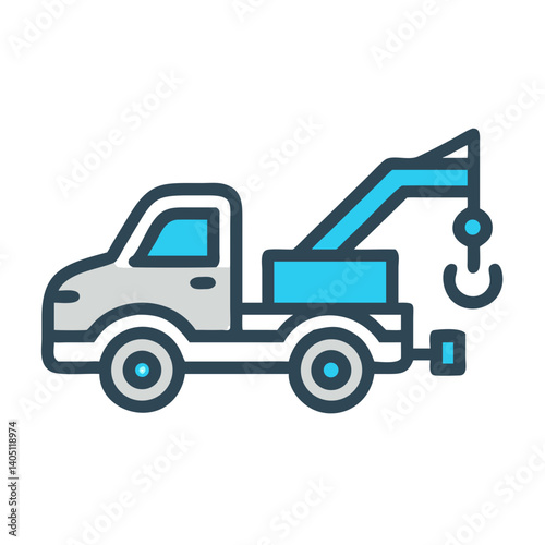 Tow Truck Icon Representing Vehicle Assistance and Roadside Recovery