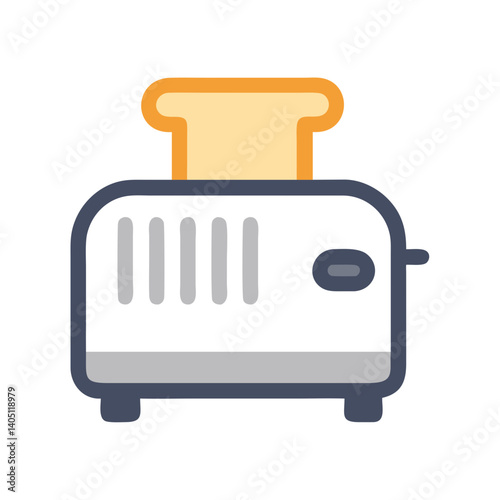 Toaster Icon Representing Bread Toasting and Kitchen Appliance