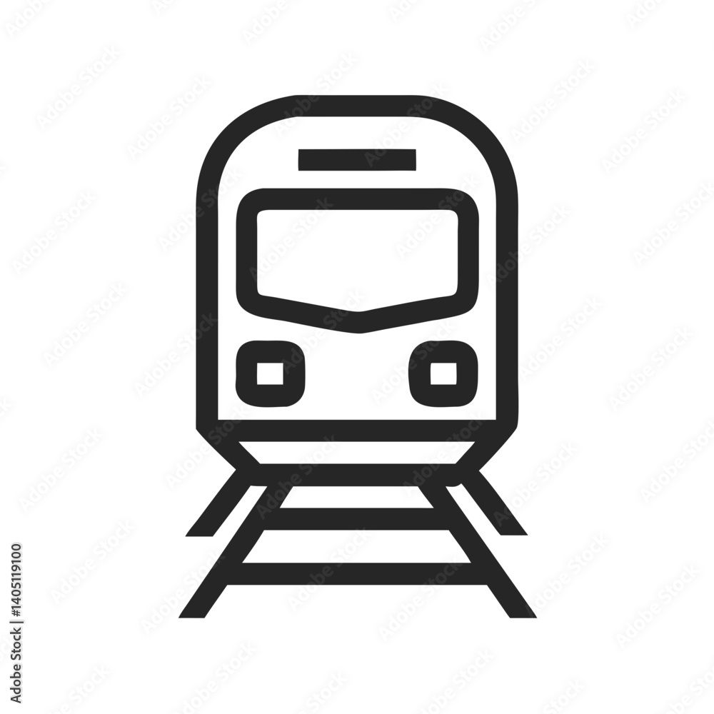 Train Front Icon Representing Rail Transit and Urban Transportation Train Front Icon Representing Rail Transit and Urban Transportation